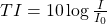TI = 10 \log{\frac{I}{I_0}}