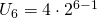 U_6=4\cdot 2^{6-1}