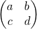 \begin{pmatrix} a & b \\ c & d  \end{pmatrix}