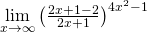 \lim\limits_{x\rightarrow \infty} \big(\frac{2x+1-2}{2x+1}\big)^{4x^2-1}